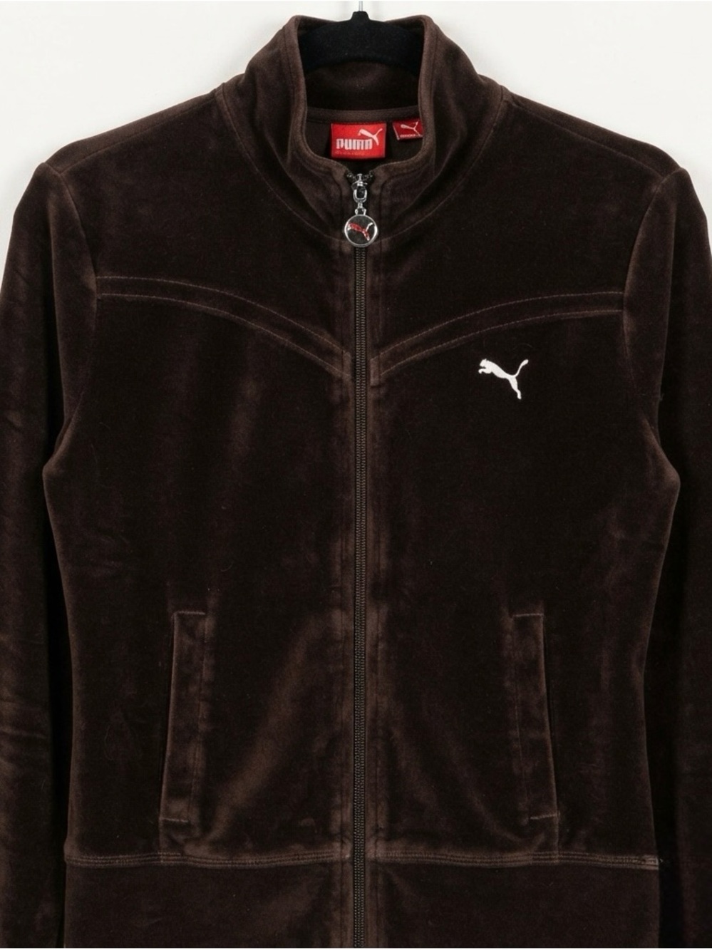 Vintage chocolate brown Puma Velour Full-Zip Track Jacket